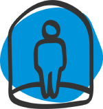 isolating-oneself-person-capsulated-doodle-icon-blue-blob-transparent
