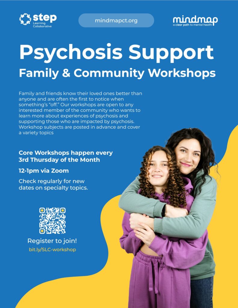 Psychosis Support Family and Community Workshop flyer for family of person experiencing psychosis