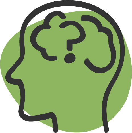 icon of a human head with a brain and question mark inside