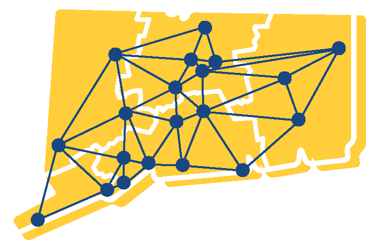 connecticut map showing network of LMHAs
